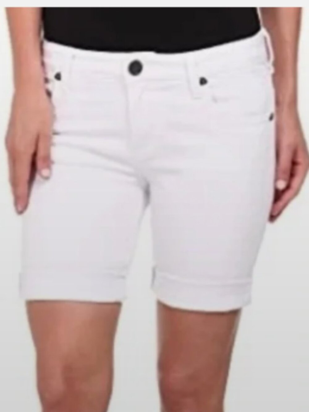 Kut from the Kloth Catherine Boyfriend Shorts, Optic White, Size 18W, NwT - Picture 4 of 4